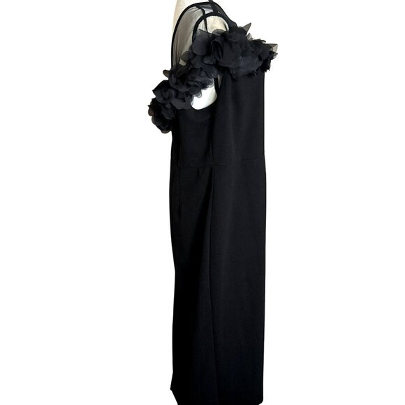 Timeless Shein Curve Formal Black Dress Plus 2X Petal Ruffle Romantic Cocktail - Picture 6 of 10